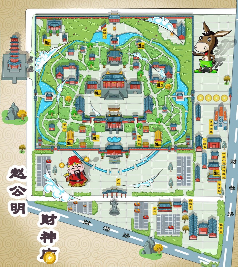 建瓯寺庙类手绘地图